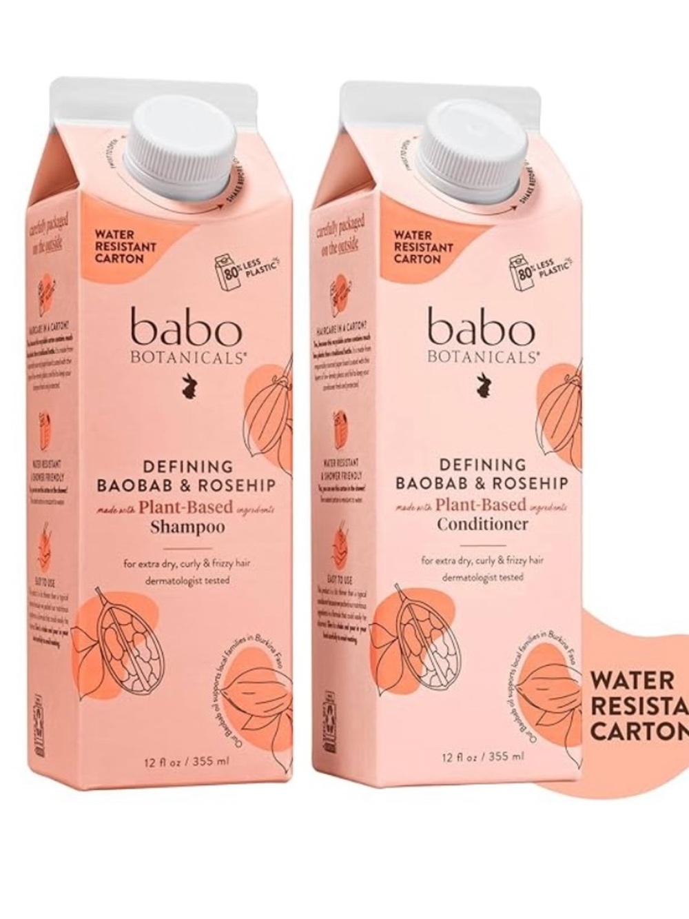 Babo Botanicals Defining Baobab & Rosehip Shampoo/Conditioner Bundle